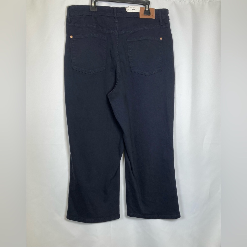 NWT Judy Blue “In the Navy” High Waist Wide Leg Cropped Denim Jeans Sz 16W - Picture 9 of 14